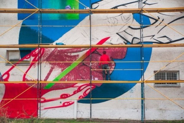 В Івано-Франківську з’явився мурал, який малював луцький художник