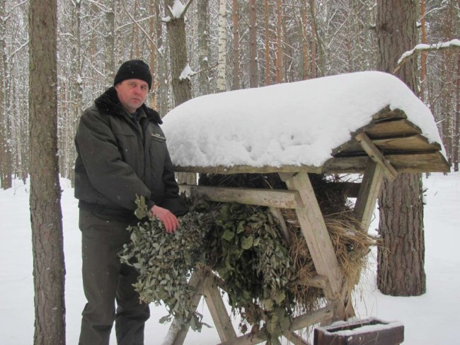 Волинські лісівники заготовляють смаколики на зиму для диких тварин. ФОТО