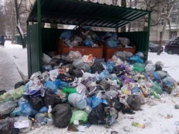 Через замерзлу машину у луцьких дворах – повно сміття