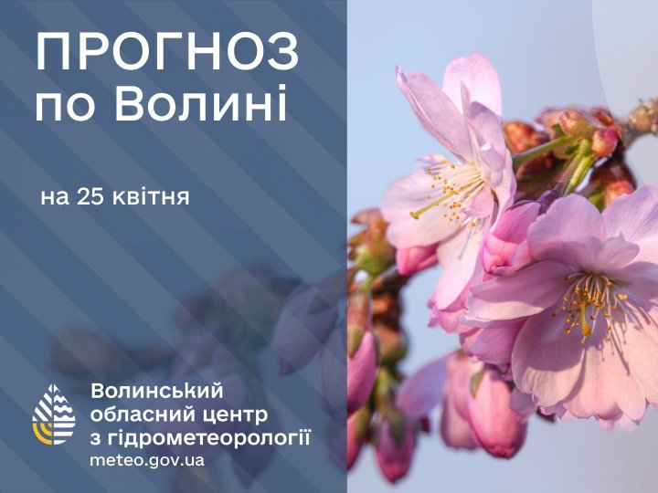Якою буде погода у Луцьку та на Волині 25 квітня