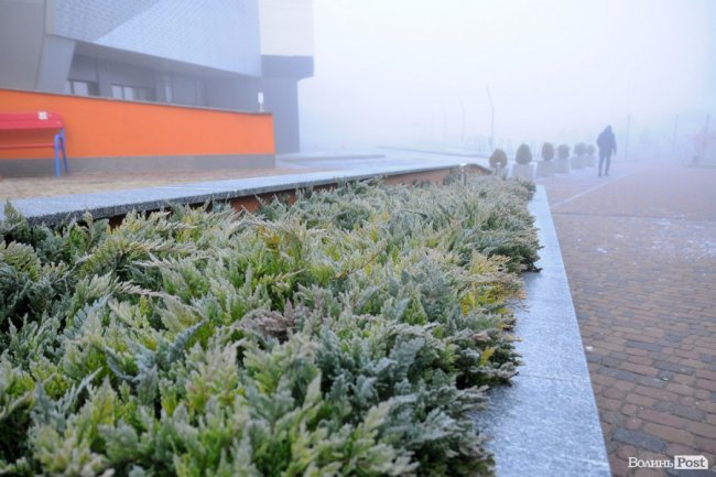 Паморозь і густий туман: чарівний ранок у Луцьку. ФОТО