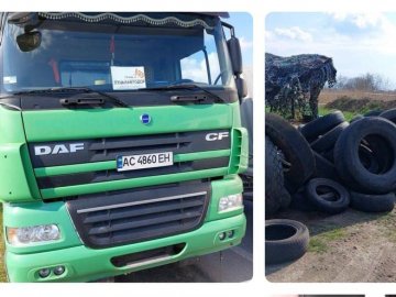 У Луцьку чоловік викинув купу автомобільних шин біля дороги