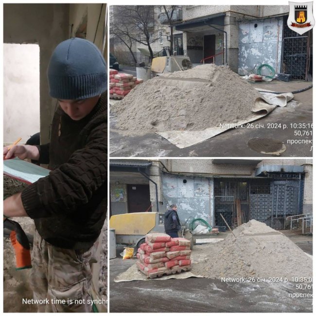 Висипав пісок та цемент перед під’їздом: у Луцьку оштрафували мешканця багатоповерхівки