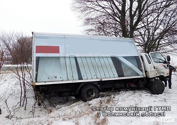 На трасі Львів-Луцьк вантажівка врізалася в дерево. ФОТО