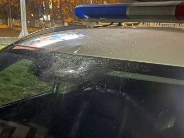 На Волині чоловік з психічними розладами розбив камінням поліцейську автівку