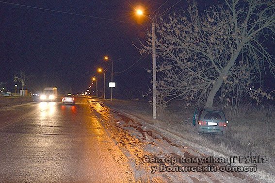 У Нововолинську легковик врізався в дерево: водія госпіталізували. ФОТО
