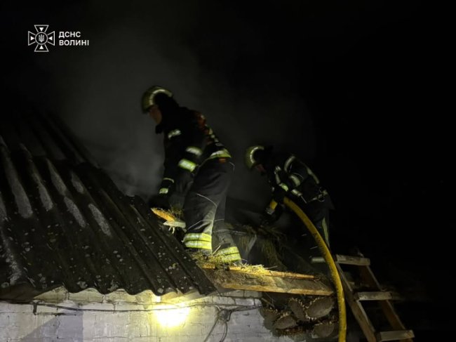 На Волині горіли житловий будинок, господарські споруди та торф