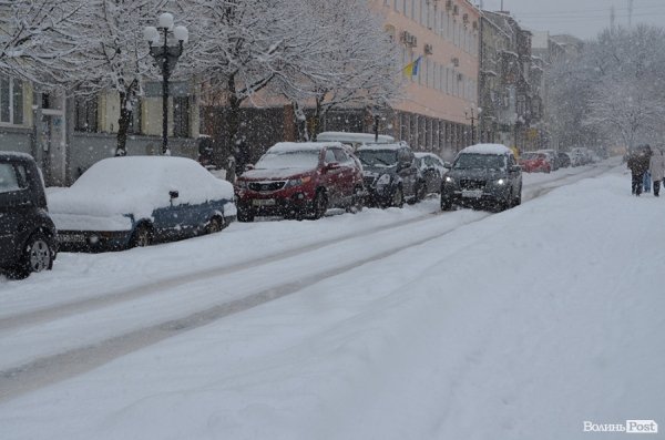 Снігопад у Луцьку. ФОТО