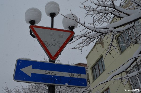 Снігопад у Луцьку. ФОТО