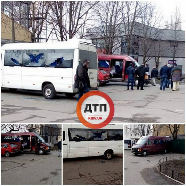 «Попрацювали» конкуренти: у Києві обстріляли пасажирські автобуси. ФОТО