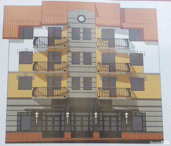 На місці згарища у центрі Луцька буде «новий» будинок. ФОТО