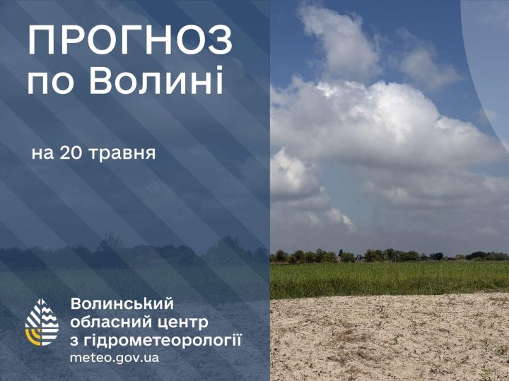 Якою буде погода у Луцьку та на Волині у середу, 20 травня