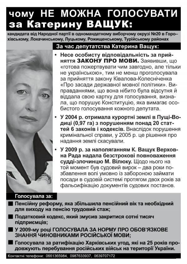 На Волині знову агітують проти потенційного кандидата