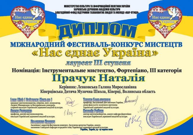 Волинська піаністка стала лауреатом міжнародного конкурсу