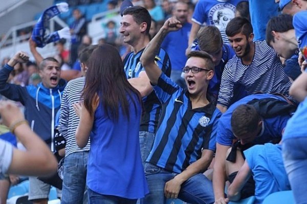 Емоції вболівальників на матчі «Чорноморець» - «Волинь». ФОТО