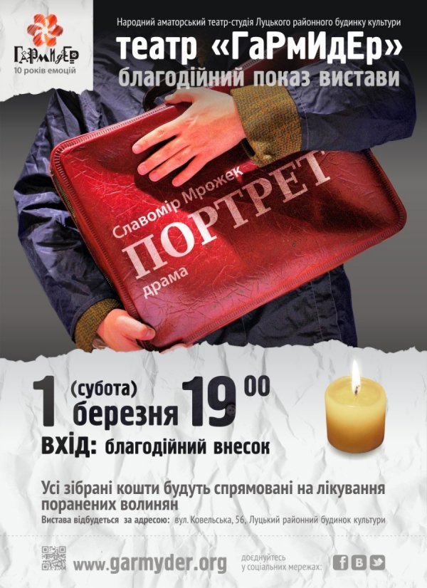 Луцькі «гармидерівці» покажуть благодійну виставу