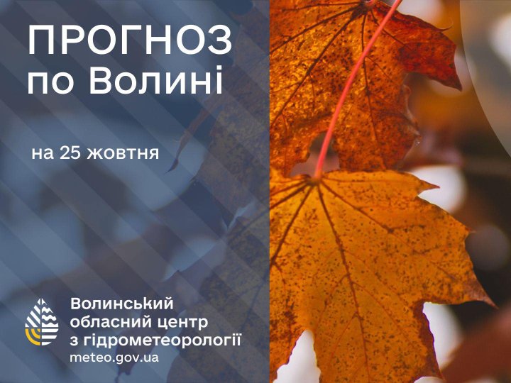 Якою буде погода у Луцьку та на Волині у суботу, 25 жовтня