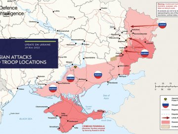 Британці показали актуальну карту бойових дій в Україні