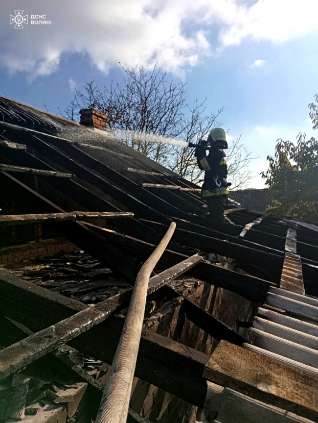 На Волині вогонь охопив гараж та ледве не поширився на житловий будинок