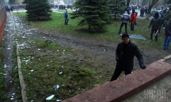 У Горлівці трощили «міліцію». ФОТО