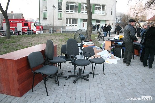 Пожежа в центрі Луцька. ФОТОРЕПОРТАЖ