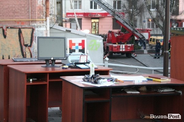 Пожежа в центрі Луцька. ФОТОРЕПОРТАЖ