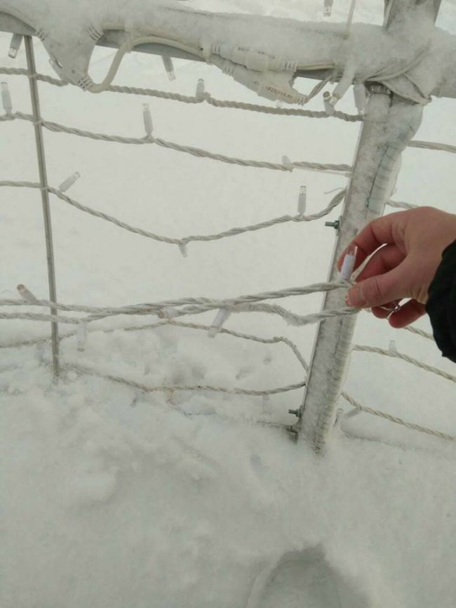 У Луцьку пошкодили новорічну кулю. ФОТО