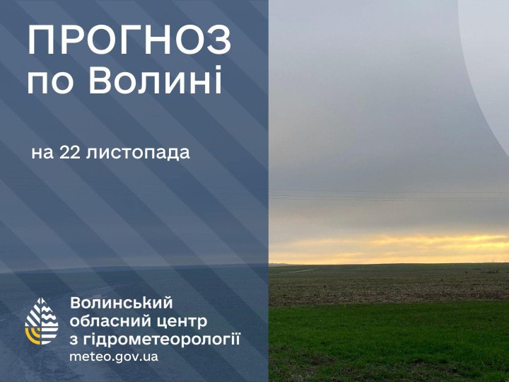 Якою буде погода у Луцьку та на Волині у суботу, 22 листопада
