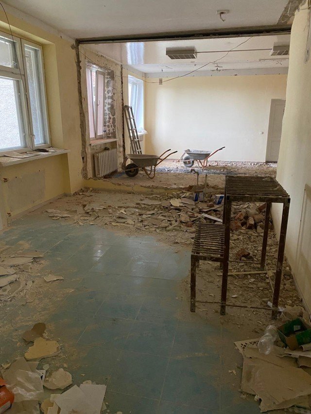 Будівельна компанія за власний кошт облаштовує приміщення для томографа у Боголюбах. ФОТО