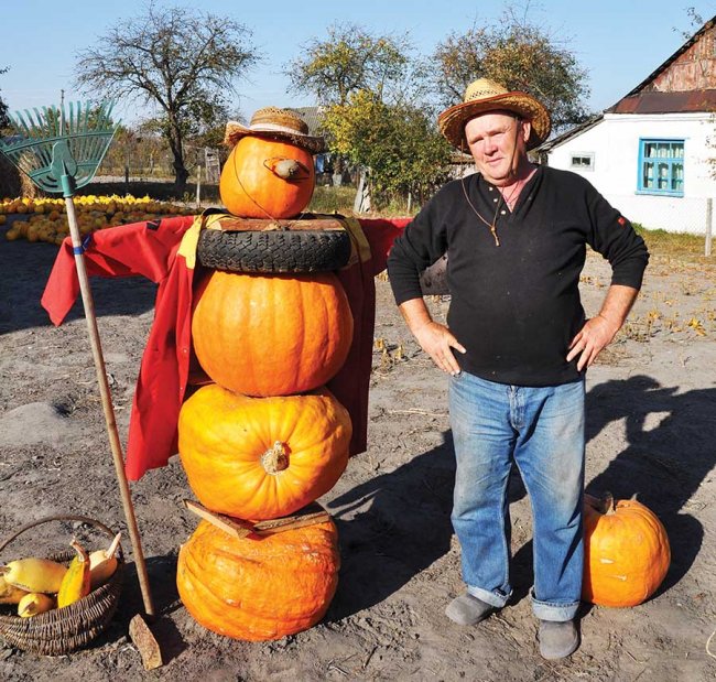 На городі волинянина «виріс» гарбузовий пан. ФОТОФАКТ