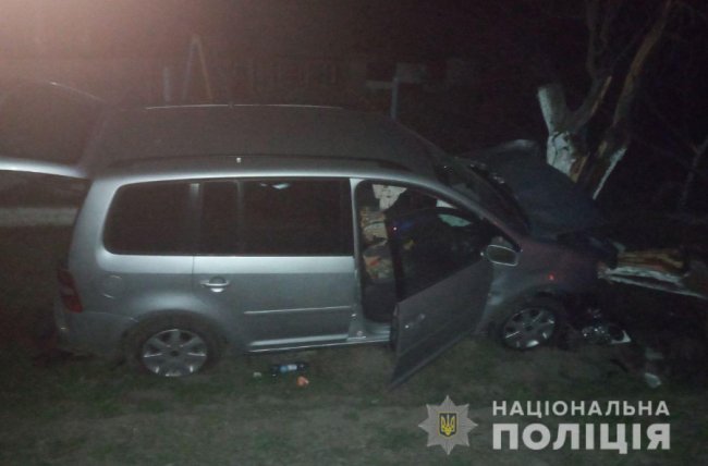 У селі під Луцьком п'яний водій за кермом Volkswagen врізався у дерево. ФОТО