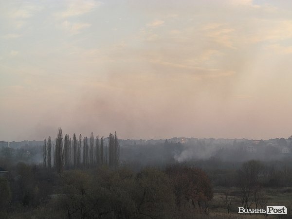 У Луцьку - чергова пожежа Гнідавського болота. ФОТО. ОНОВЛЕНО