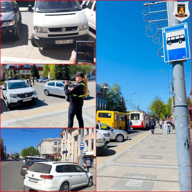 У центрі Луцька за неправильне паркування оштрафували 6 водіїв