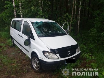 На трасі «Київ-Ковель-Ягодин» мікроавтобус злетів у кювет, є постраждалі. ФОТО