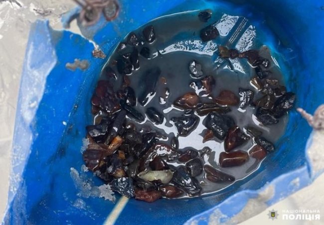 23-річний волинянин на Рівненщині незаконно видобував бурштин. ФОТО