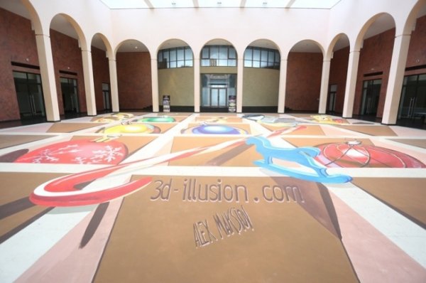 У Києві намалювали новорічне 3D-графіті. ФОТО