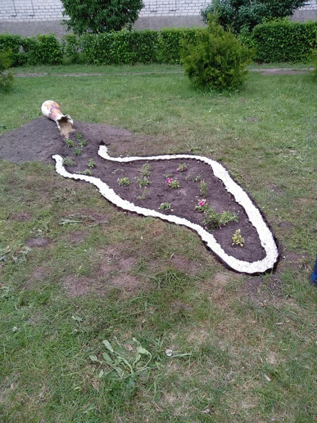 На подвір'ї школи на Волині створили креативні клумби. ФОТО