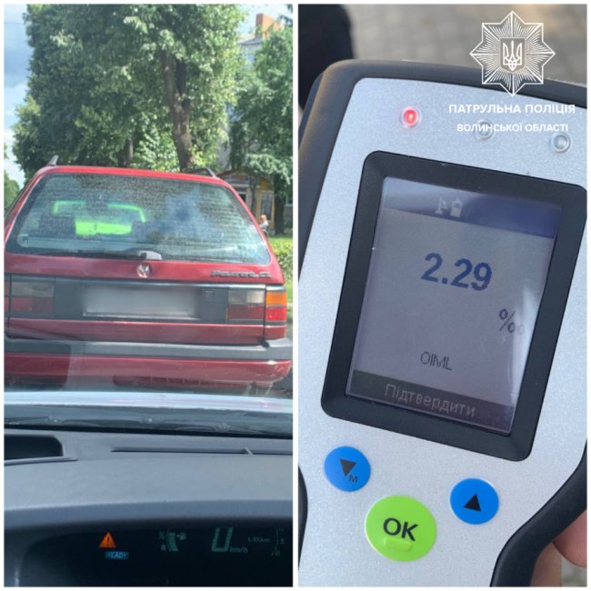 Упродовж вихідних на Волині виявили 9 водіїв, які їздили п’яними за кермом