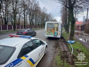 У Луцьку суд оштрафував водія маршрутки, який збив дорожній знак