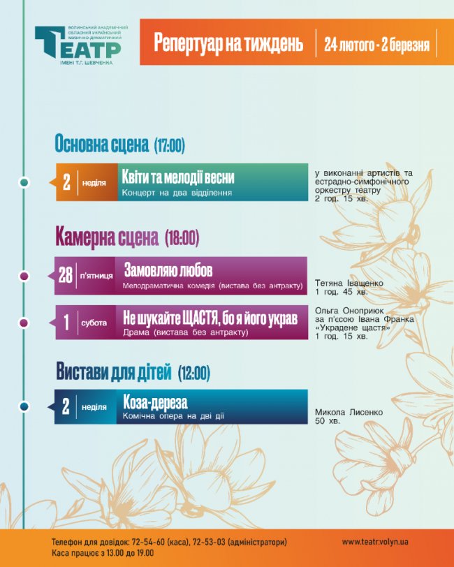 Скільки вартує насправді любов і чи можна украсти щастя: огляд вистав у Луцьку 28 лютого – 2 березня