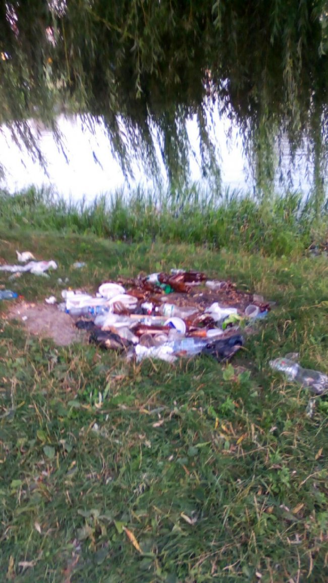Біля луцького ставка – гори сміття. ФОТО