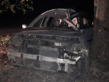 На Волині водій врізався у дерево: є постраждалі 