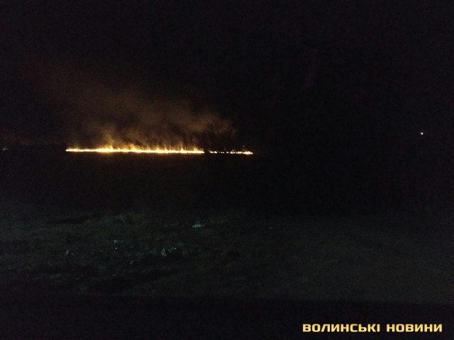 Поле у вогні: неподалік Луцька горить сухостій. ФОТО