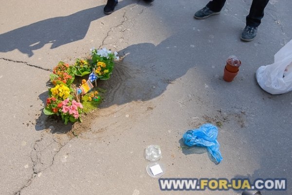 У Києві в ями на дорогах садили квіти. ФОТО