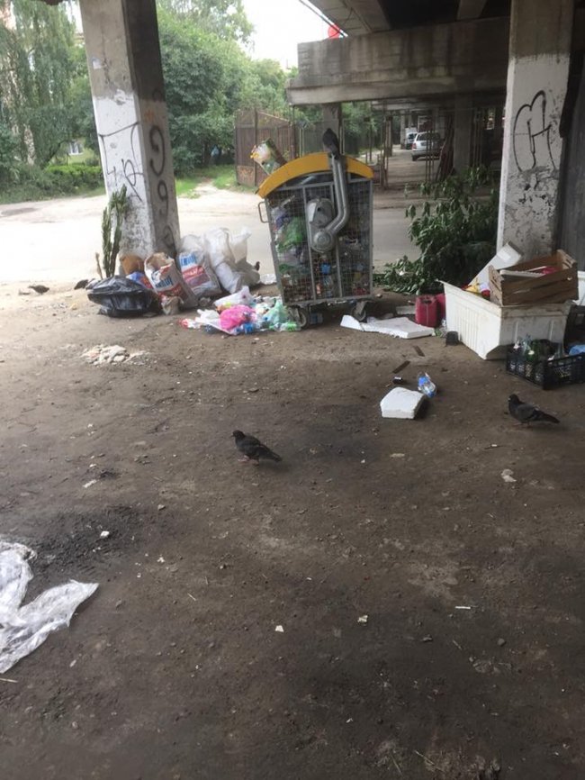 У Луцьку під мостом – купи сміття. ФОТО