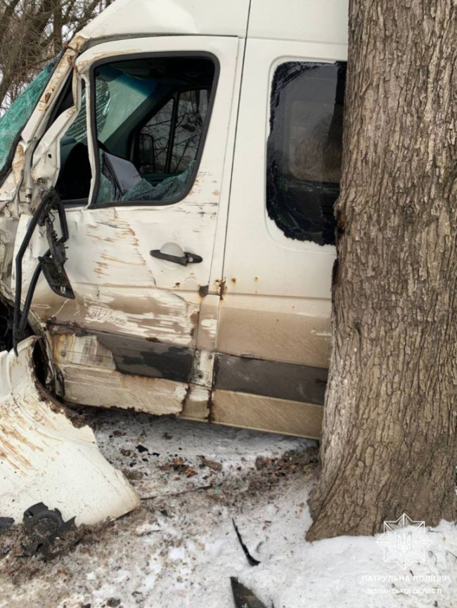 Аварія в Луцьку: машина влетіла в дерево