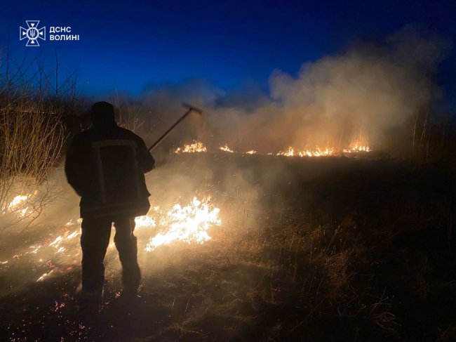 Волинь - у вогні: рятувальники погасили 13 пожеж сухої трави на 16 га. ФОТО