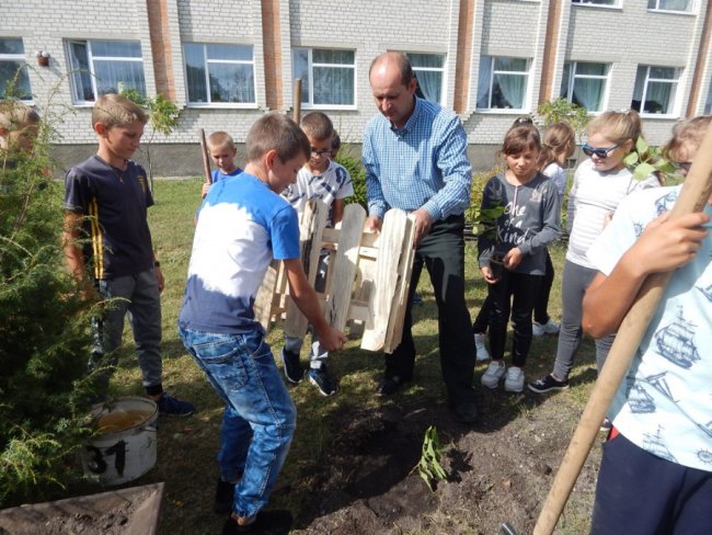 Зростаємо разом: на Волині учні висадили дерева на території школи. ФОТО