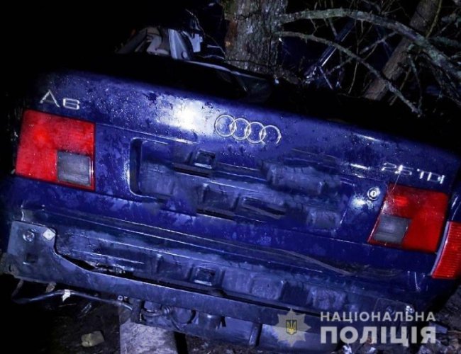 На Рівненщині школярі на Audi злетіли з траси: водій загинув, троє пасажирів – у реанімації. ФОТО