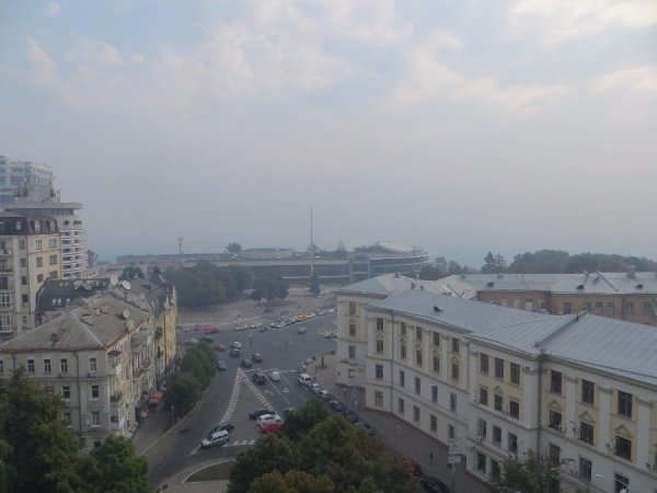 Київ у їдкому диму: горить ліс. ФОТО